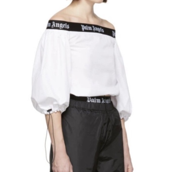 Palm Angels White Balloon Crop Top - Picture 2 of 6